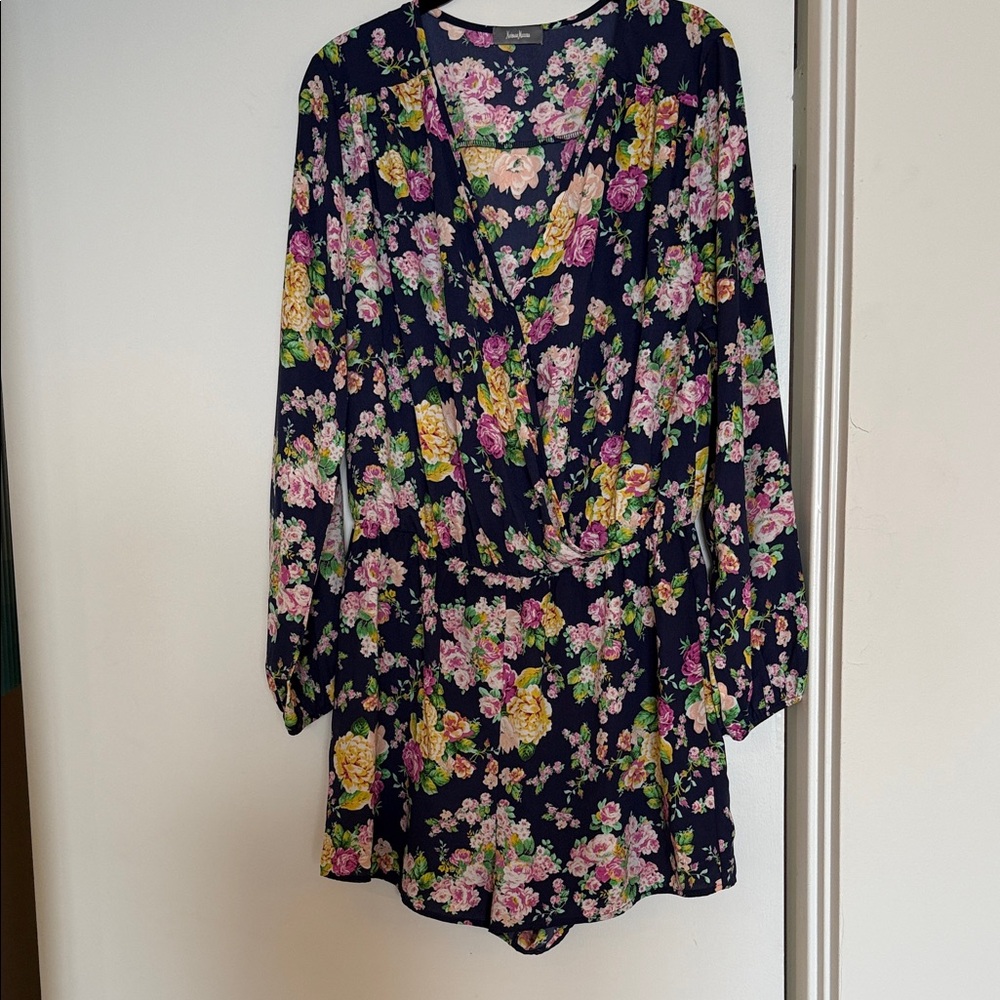 Neumann Marcus Floral Long Sleeve Romper